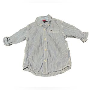 Blue Infant Striped Tommy Hilfiger Button Up size 24M
